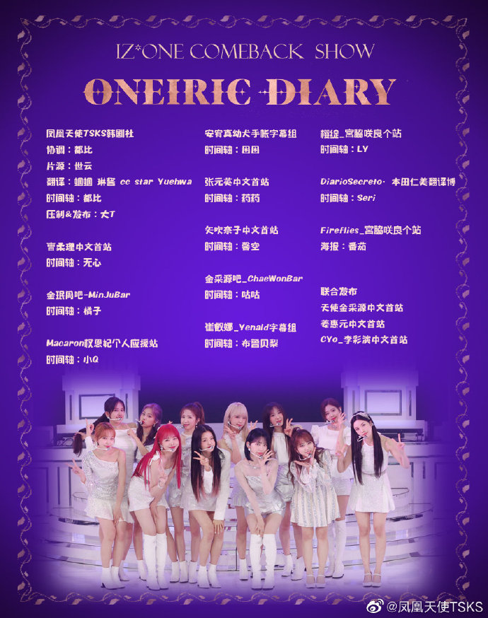 IZ ONE COMEBACK SHOW ONEIRIC DIARY